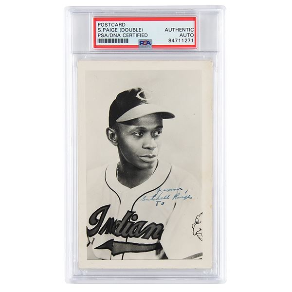 Satchel Paige Twice-Signed Photograph