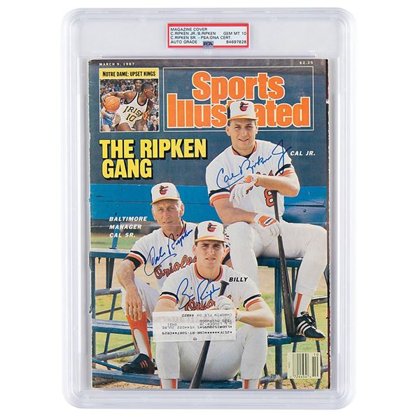 Ripken Family Signed Magazine Cover - PSA GEM MINT 10