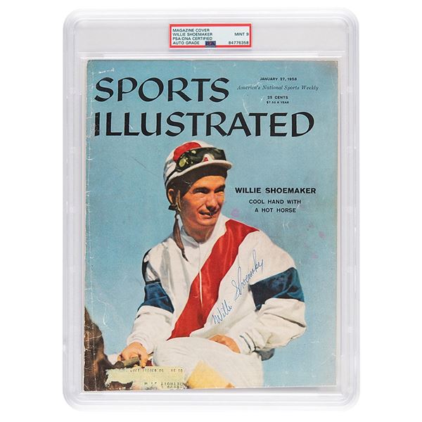 Willie Shoemaker Signed Magazine Cover - PSA MINT 9