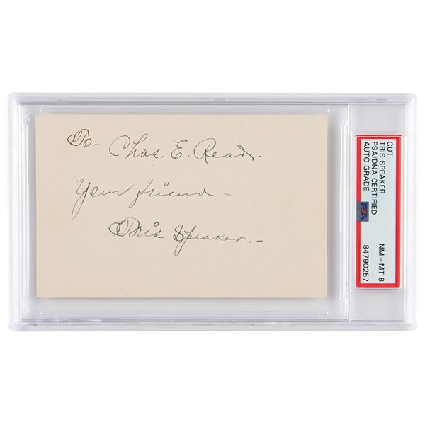 Tris Speaker Signature - PSA NM-MT 8