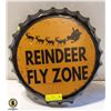 Image 1 : NEW BOTTLE CAP RETRO METAL WALL ART REINDEER FLY