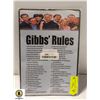 Image 1 : NEW METAL "GIBB'S RULES" WALL SIGN 8" X 12"