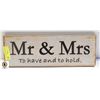 Image 1 : METAL MR & MRS TO HAVE AND TO HOLD HANGING WALL