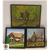 Image 1 : 3 FRAMED CANVAS PICTURES OF ABANDONED HOUSES