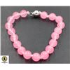 Image 1 : #194-NATURAL PINK JADE BEAD BRACELET