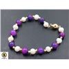 Image 1 : #189-NATURAL SUGILITE & PEARL BEAD BRACELET