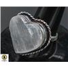 Image 1 : #238-NATURAL SELENITE HEART RING SIZE 7.5