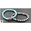 Image 1 : #173-NATURALMAP STONE  & TURQUOISE BEAD BRACELET