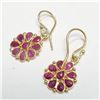 Image 1 : S34-85 SILVER RUBY EARRINGS