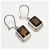 Image 1 : S34-71 SILVER SMOKEY QUARTZ EARRINGS