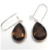 Image 1 : S34-72 SILVER SMOKEY QUARTZ EARRINGS