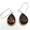 S34-72 SILVER SMOKEY QUARTZ EARRINGS