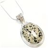 S34-81 SILVER DALNITION AGATE 16" NECKLACE