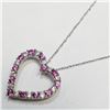 Image 1 : S34-78 SILVER CREATED SAPPHIRE NECKLACE