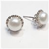 S34-88 SILVER FRESH WATER PEARL EARRINGS