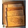 HAND CARVED WOOD WALL PLAQUES- SET OF 4