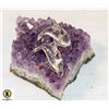Image 1 : AMETHYST CHUNK WITH GLASS DOLPHINS