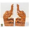 Image 1 : CARVED WOOD ELEPHANT BOOK ENDS