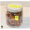 Image 1 : VINTAGE SEALER JAR OF PENNIES- WEIGHS