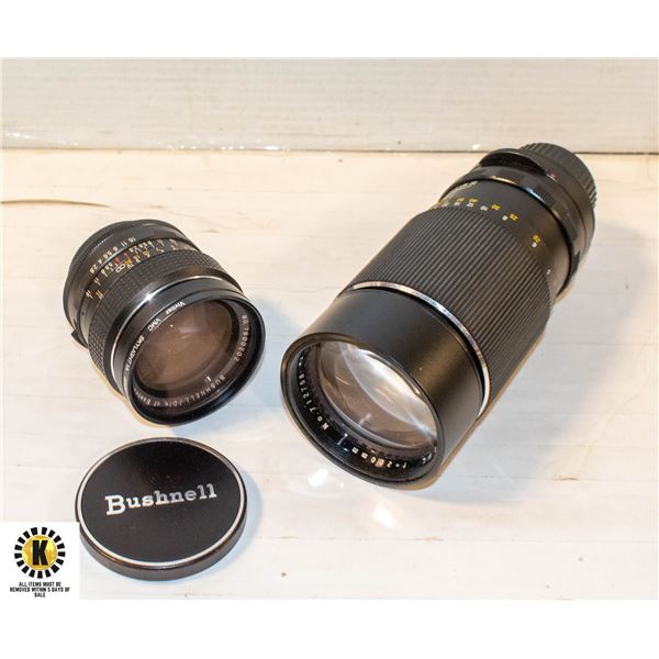 BUSHNELL 28MM & 200MM CAMERA LENSES- SET OF 2