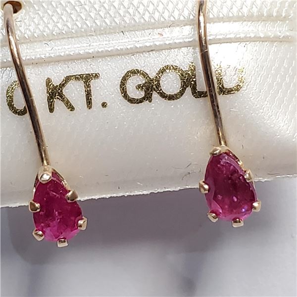 S34-84 10K  AGTA CODE F RUBY 0.50CT EARRINGS