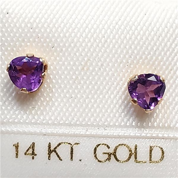 S34-82 14K GENUINE AMETHYST (0.50CT) EARRINGS