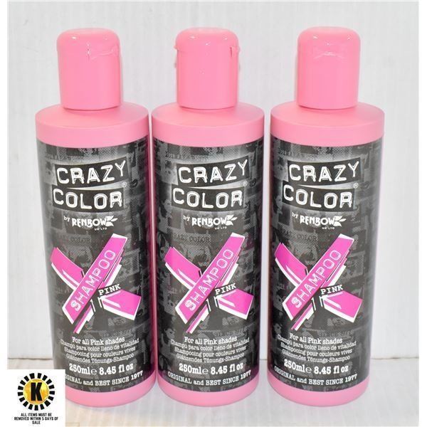 3 BOTTLES 250mL PINK CRAZY COLOR VIBRANT COLOR