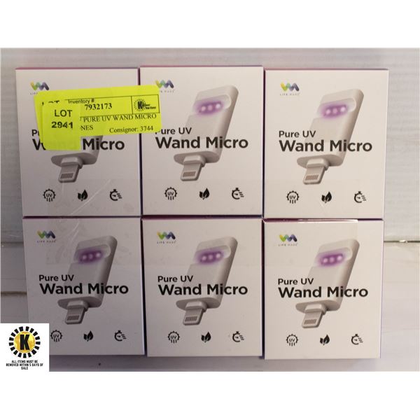 6 PACKS OF PURE UV WAND MICRO ,FITS I-PHONES