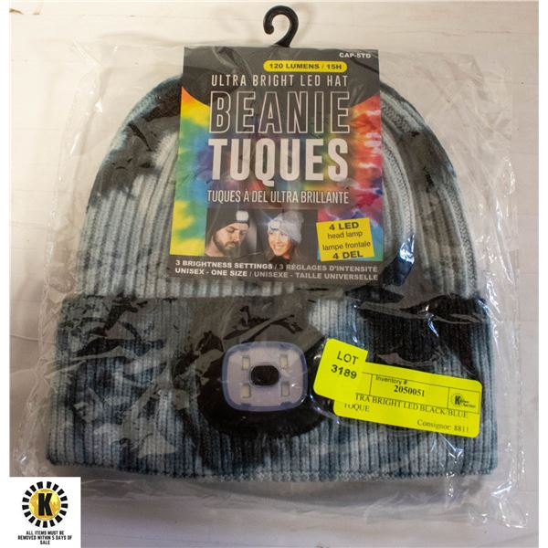 ULTRA BRIGHT LED BLACK/BLUE TOQUE