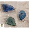 Image 1 : 3 AGATE 925 SILVER PLATED PENDANTS ÿ