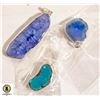 Image 1 : 3 AGATE 925 SILVER PLATED PENDANTS