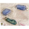 Image 1 : 3 AGATE 925 SILVER PLATED PENDANTS ÿ