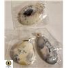 Image 1 : 3 DENDRITIC OPAL 925 SILVER PLATED PENDANTS