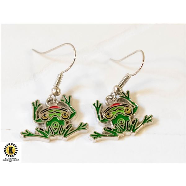 NATIVE FROG EARRINGS (SIGNED/STAMPED AT