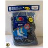 Image 1 : CREW SOCKS BLACK,SIZE 12-16,6-PACK,FRUIT OF THE