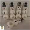 BUNDLE OF 5 NEW SILICONE SNOWMAN PIPES WITH GLASS