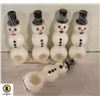 BUNDLE OF 5 NEW SILICONE SNOWMAN PIPES WITH GLASS