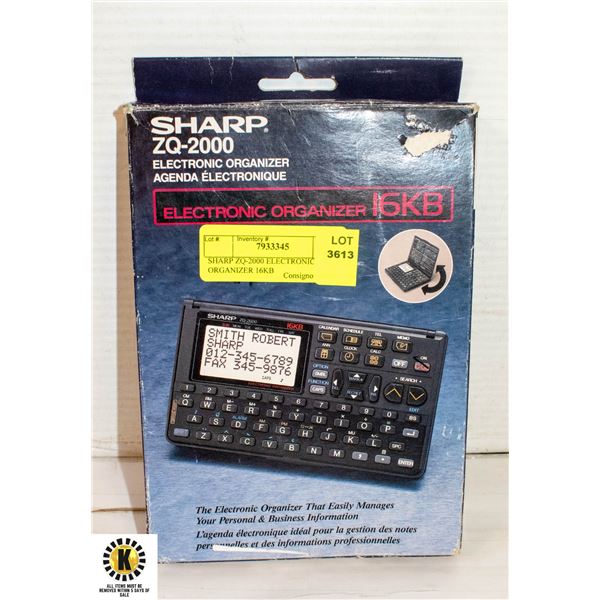 SHARP ZQ-2000 ELECTRONIC ORGANIZER 16KB