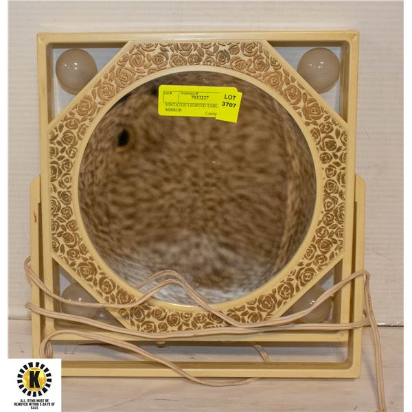 VINTATGE LIGHTED TABLE-TOP MIRROR