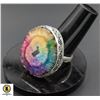 Image 1 : #288-NARURAL RAINBOW SOLAR QUARTZ RING  SIZE 9.25