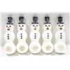 BUNDLE OF 5 NEW SILICONE SNOWMAN PIPES WITH GLASS