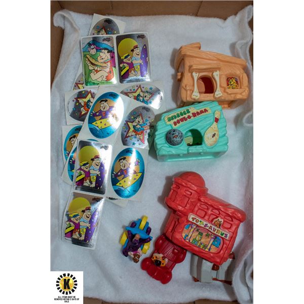 VINTAGE MCDONALDS/FLINTSTONE TOYS AND STICKERS