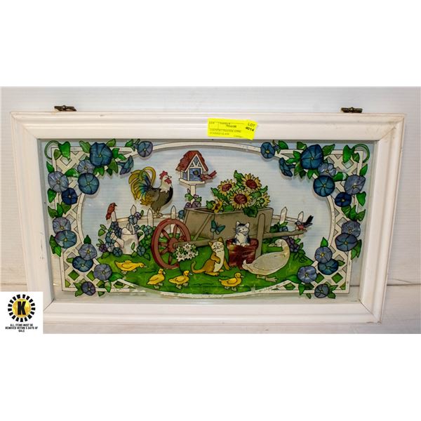 COUNTRY FRIENDS APPROX 10X20 STAINED GLASS