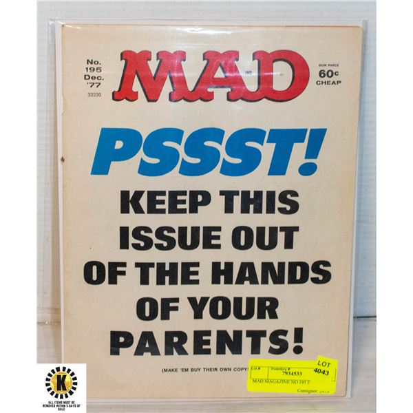 MAD MAGAZINE NO 195 DEC'77