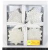 Image 1 : SET OF FOUR SNOWFLAKE THEME CANDLES