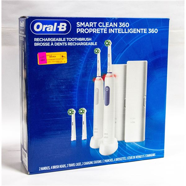 NEW ORAL-B SMART CLEAN 360 RECHARGABLE TOOTHBRUSH