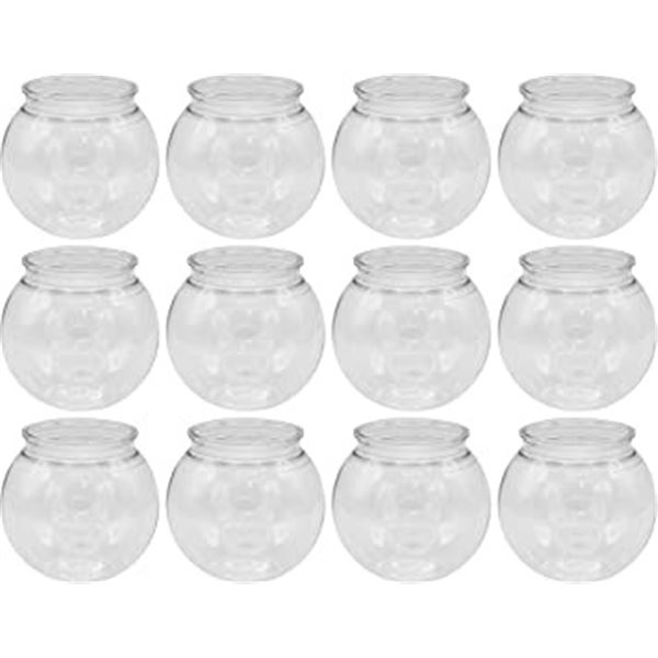 LOT OF 12 NEW STYLISH PLASTIC FISH BOWLS