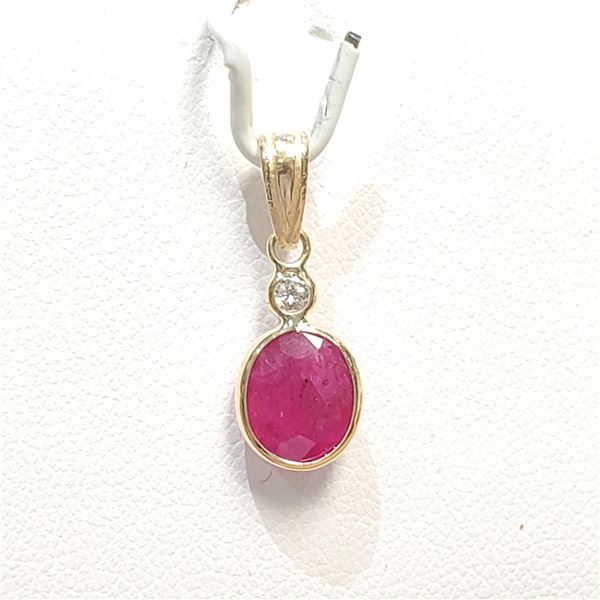 S202-9 14K RUBY/DIAMOND PENDANT