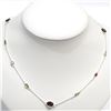 Image 1 : S202-17 SILVER GENUINE GEMSTONES NECKLACE