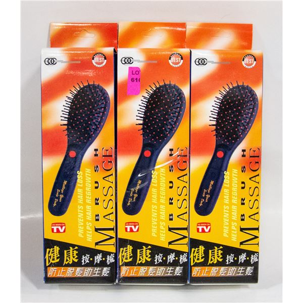 LOT OF 3 MASSAGE BRUSHES